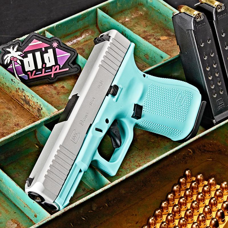 Glock 19 Gen5 9mm Shimmering Aluminum/Robin's Egg Blue Cerakote - 1