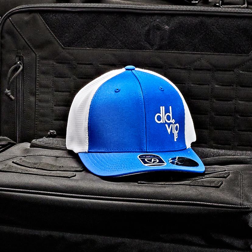 dld-vip-royal-bluewhite-poly-spandex-mesh-back-hat~0